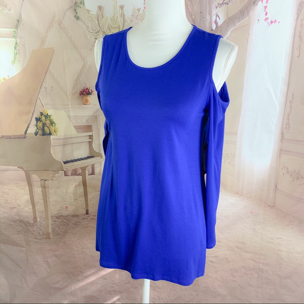 NEW Vince Camuto Blue Cold Shoulder Blouse